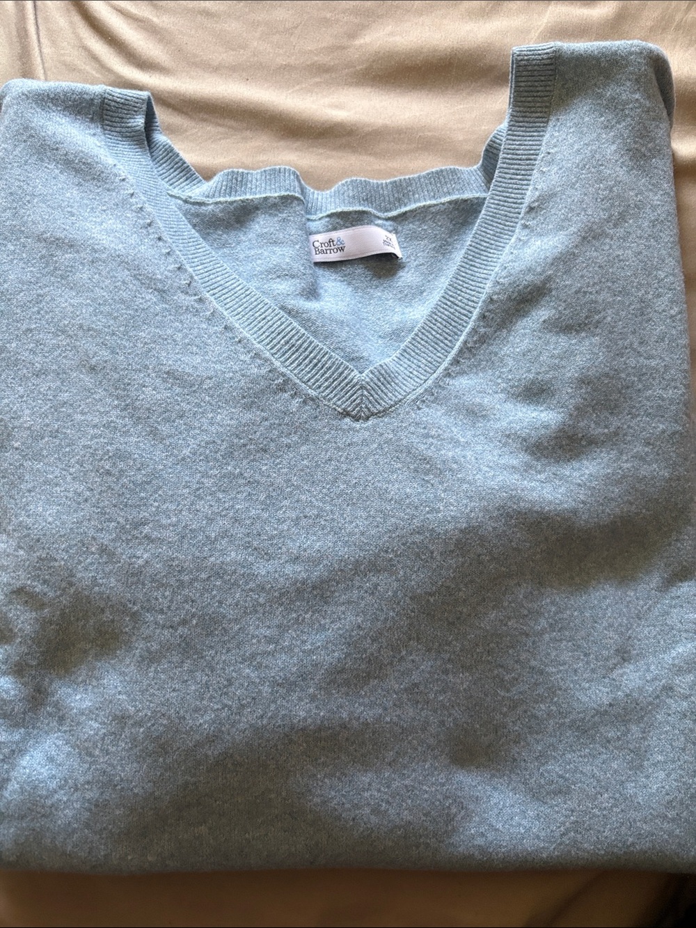 croft & barrow Women's V-Neck Sweater in Light Blue